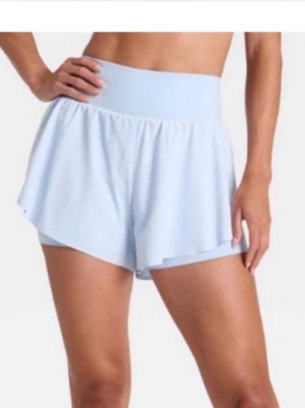 All In Motion Target 2-in-1 High Rise Athletic Shorts Skort Light Blue NWT Large